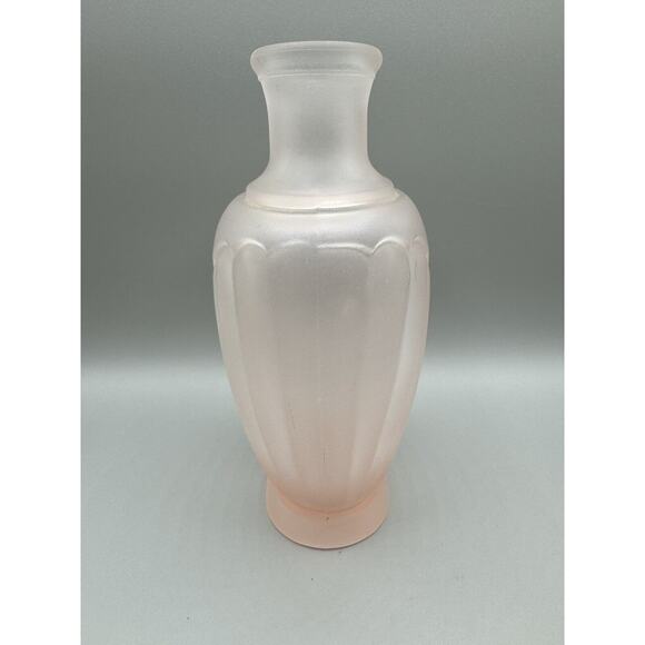 Crabtree Evelyn Night Glass Frosted Pink Carafe Vase Vanity Bottle - Picture 4 of 8